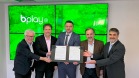 Evento de assinatura de contrato homologando a empresa WLC Paraná, na foto José Carlos Baungartner Presidente da PRO HARDS, Peterson Baungartner Presidente da WLC, Daniel Romanowski Diretor-Presidente da Lottopar, Emiliano Giri sócio da WLC e Gáston Ricardo Corales Representante da empresa BPLAY.