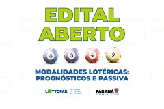Edital aberto: chegou a vez  das modalidades lotéricas de prognósticos numéricos, passiva, prognósticos esportivos e prognóstico específico