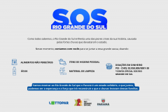 Lottopar é ponto de arrecadação de donativos para as vítimas das enchentes no Rio Grande do Sul