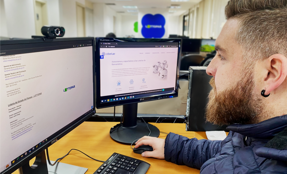 O assessor da Lottopar e membro da comissão de Tecnologia da Cibelae, Jonathan Camargo.